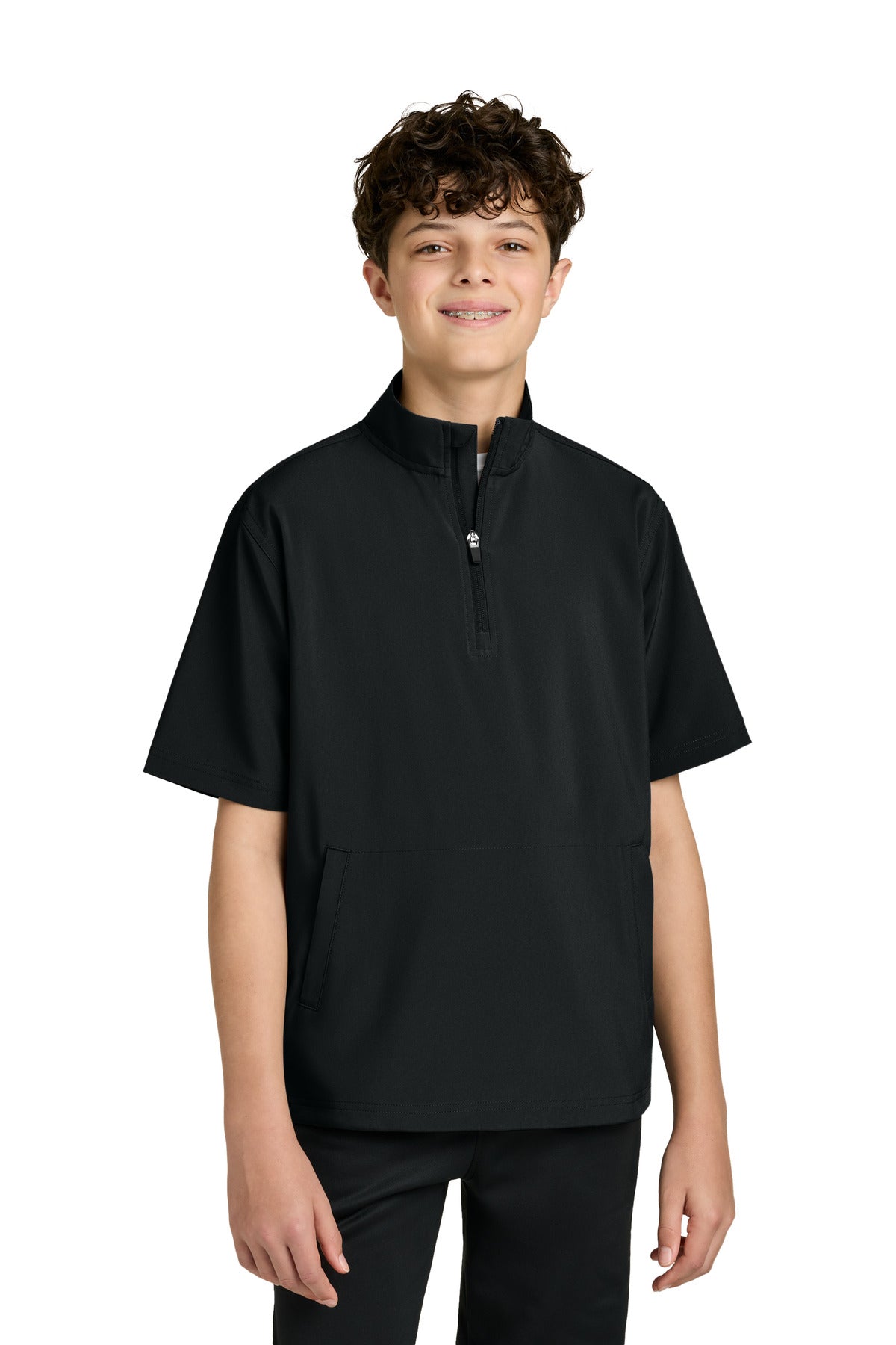 Custom Black Youth Barrage Wind Shirt RY7400SSQ, personalized by SanCanDo Swag in Argyle, TX