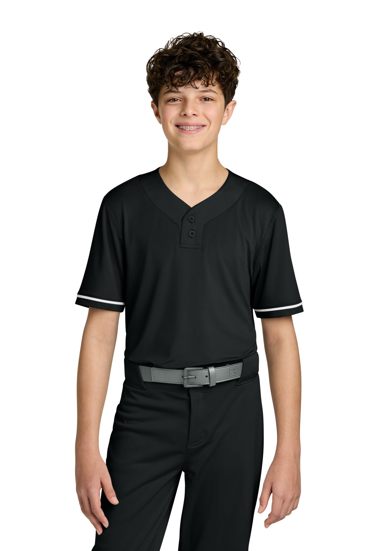 Custom Black Youth Select 2-Button Baseball Jersey RY7910, personalized by SanCanDo Swag in Argyle, TX