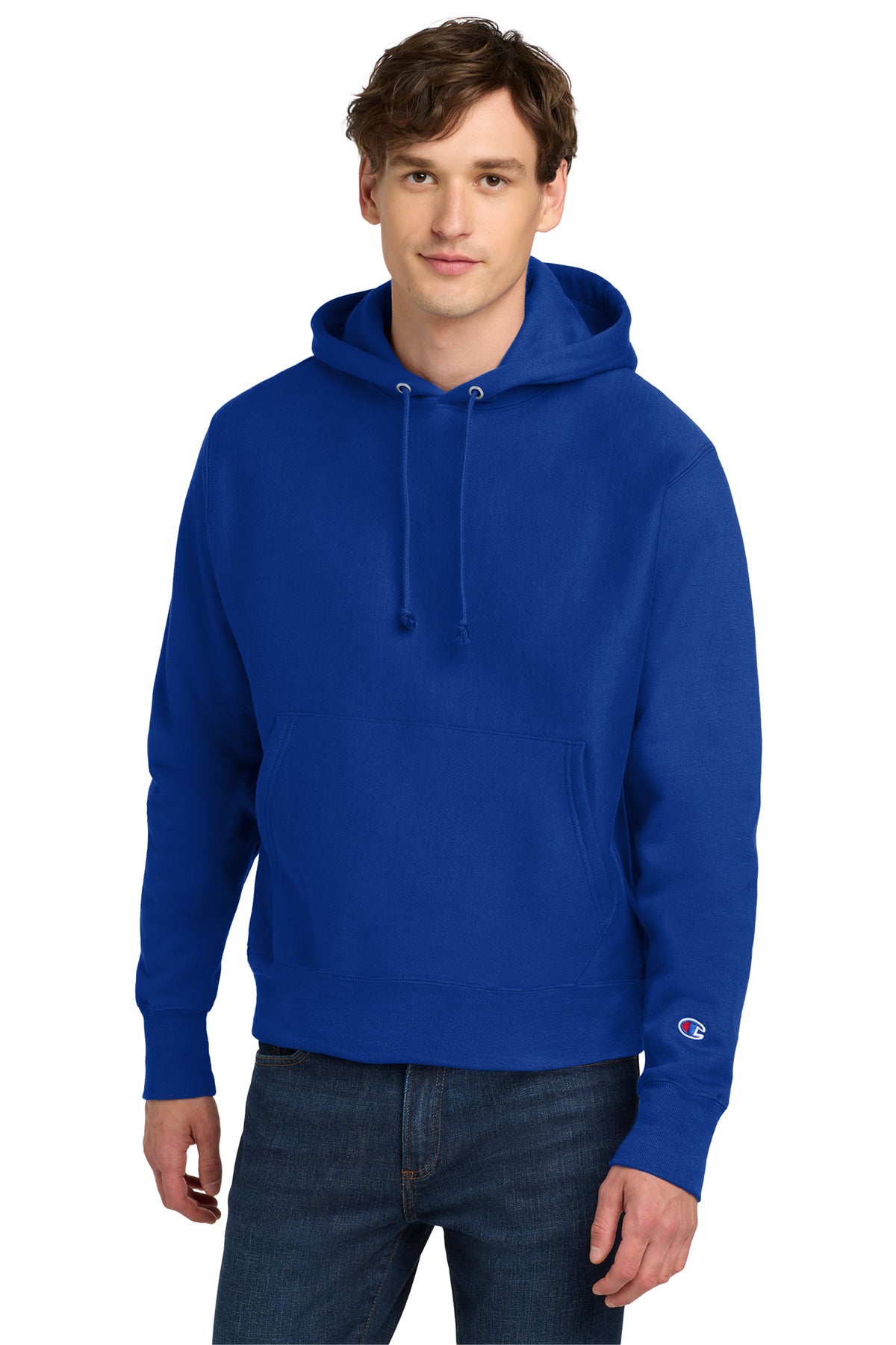 Custom Athletic Royal Reverse Weave Hoodie S101, personalized by SanCanDo Swag in Argyle, TX