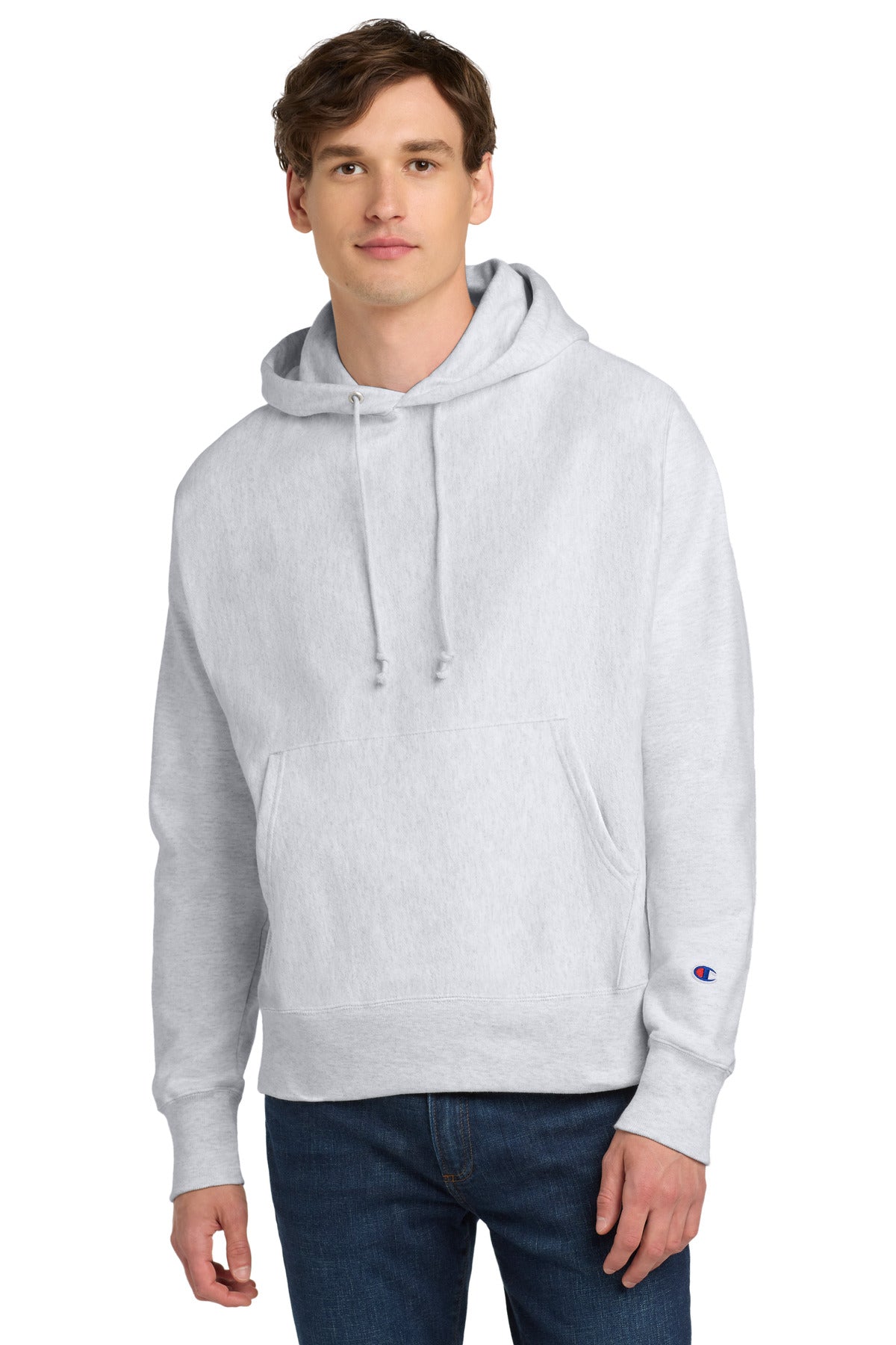 Custom Silver Grey Reverse Weave Hoodie S101, personalized by SanCanDo Swag in Argyle, TX