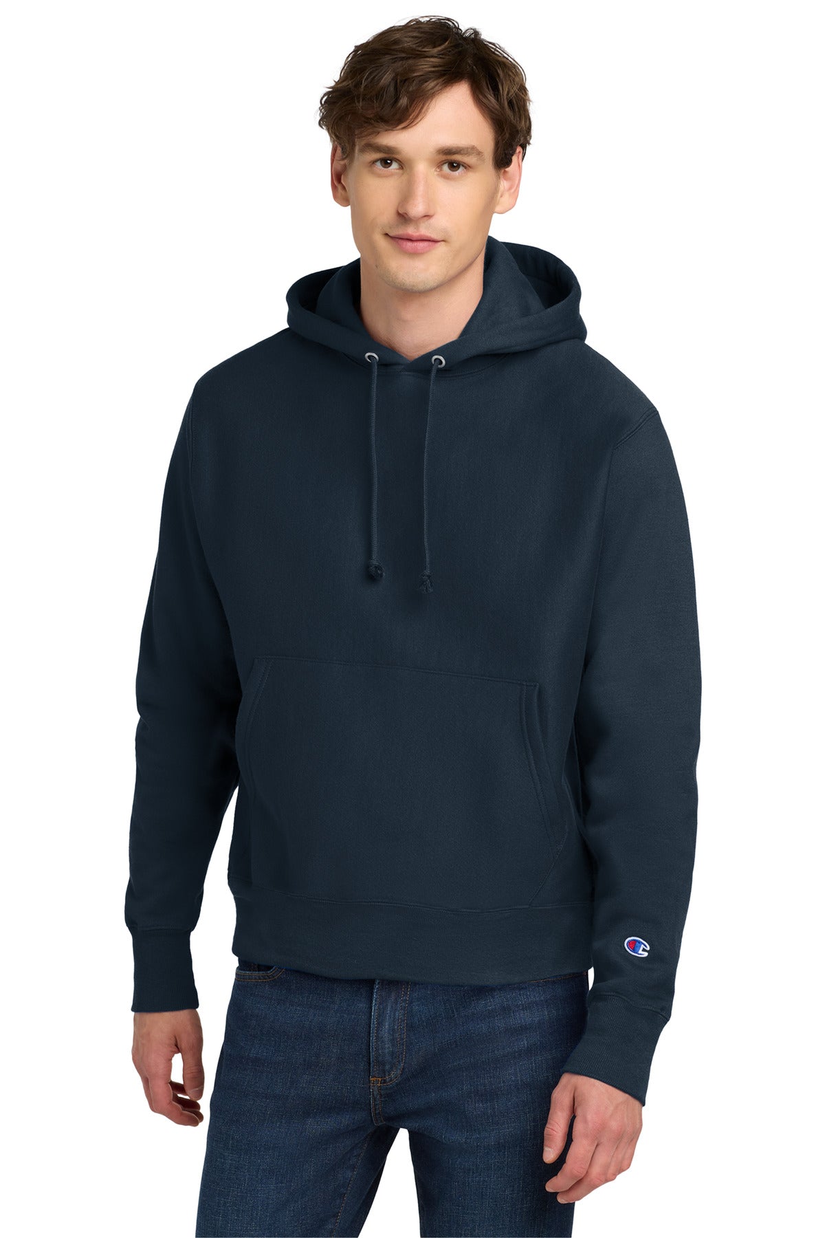 Custom Navy Reverse Weave Hoodie S101, personalized by SanCanDo Swag in Argyle, TX