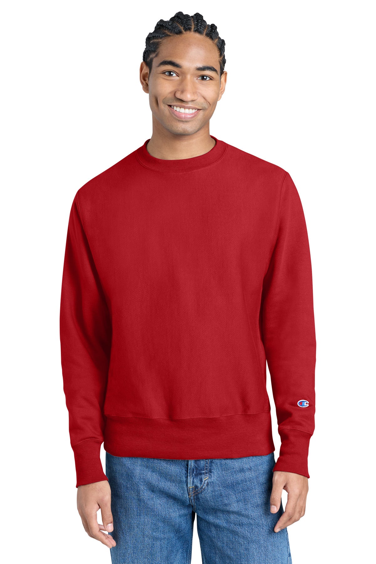 Custom Scarlet Reverse Weave Crewneck S149, personalized by SanCanDo Swag in Argyle, TX