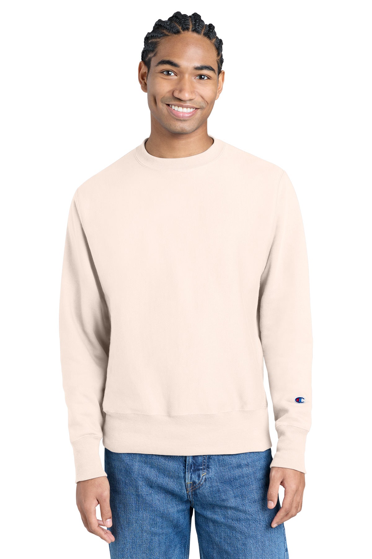 Custom Body Blush Reverse Weave Crewneck S149, personalized by SanCanDo Swag in Argyle, TX