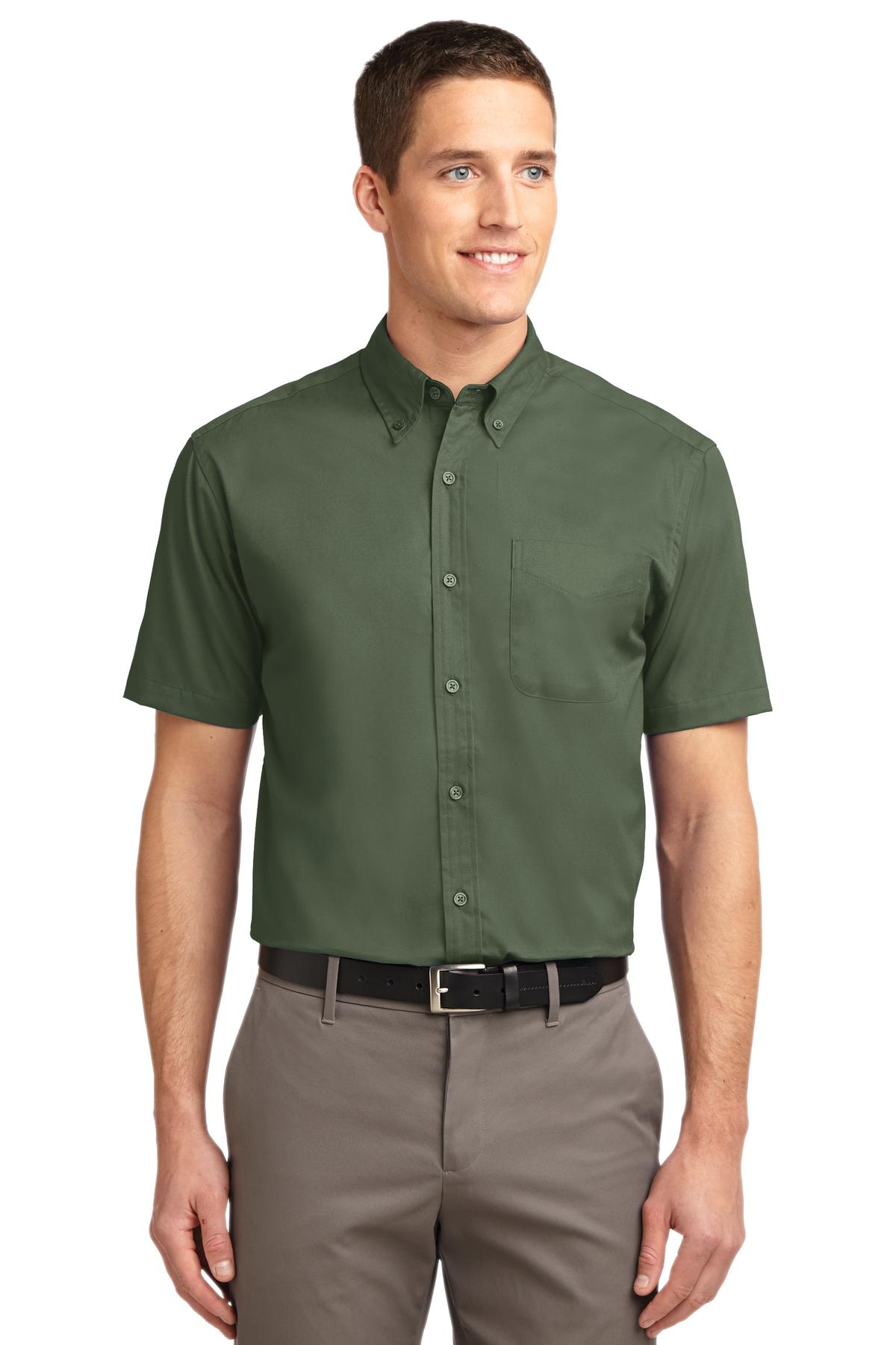 Custom Clover Green Short Sleeve Easy Care Shirt S508, personalized by SanCanDo Swag in Argyle, TX
