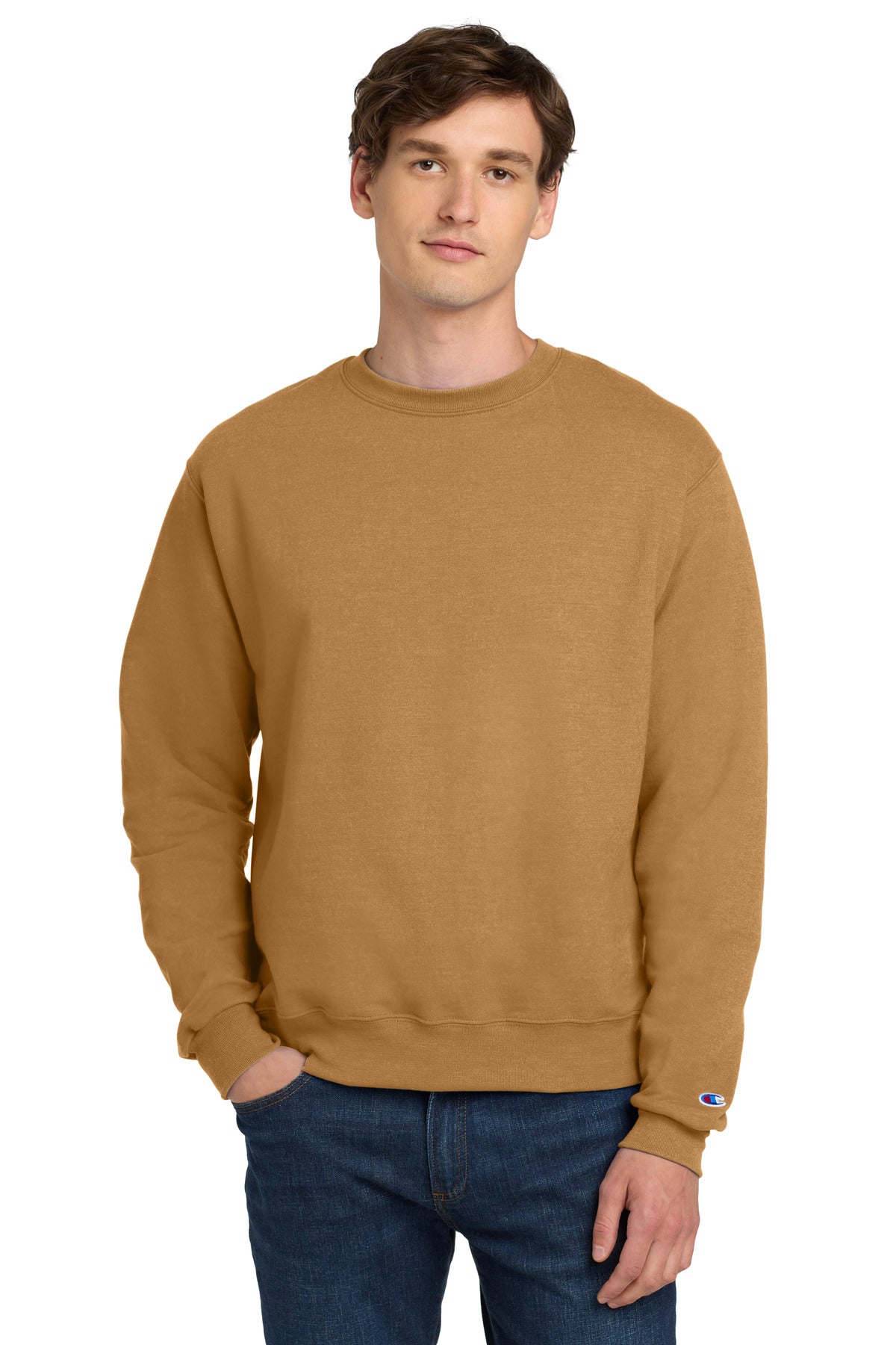 Custom Gold Glint Powerblend Crewneck S6000, personalized by SanCanDo Swag in Argyle, TX