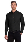 Custom Black Long Sleeve Twill Shirt S600T, personalized by SanCanDo Swag in Argyle, TX