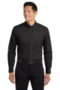 Custom Black/ Light Stone Long Sleeve Easy Care Shirt S608, personalized by SanCanDo Swag in Argyle, TX