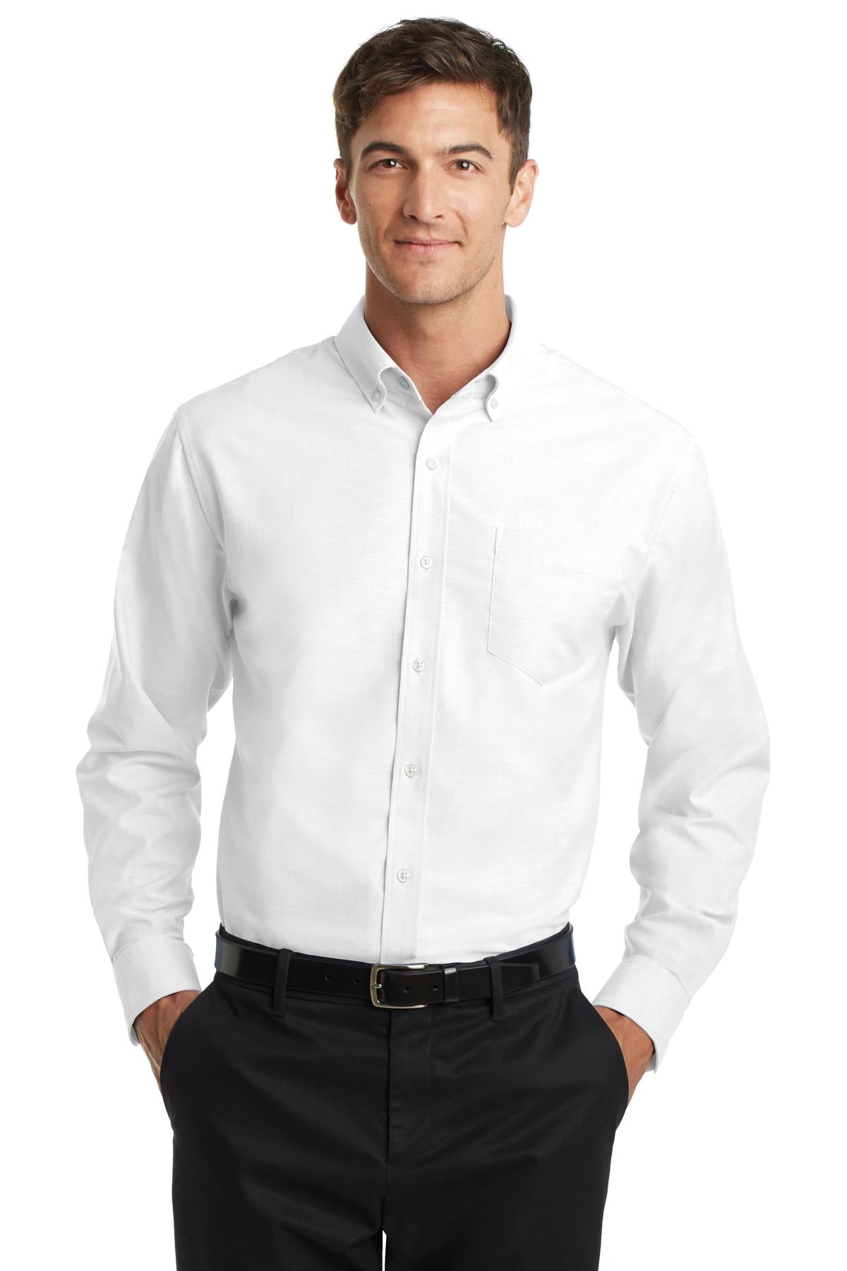 Custom White SuperPro Oxford Shirt S658, personalized by SanCanDo Swag in Argyle, TX