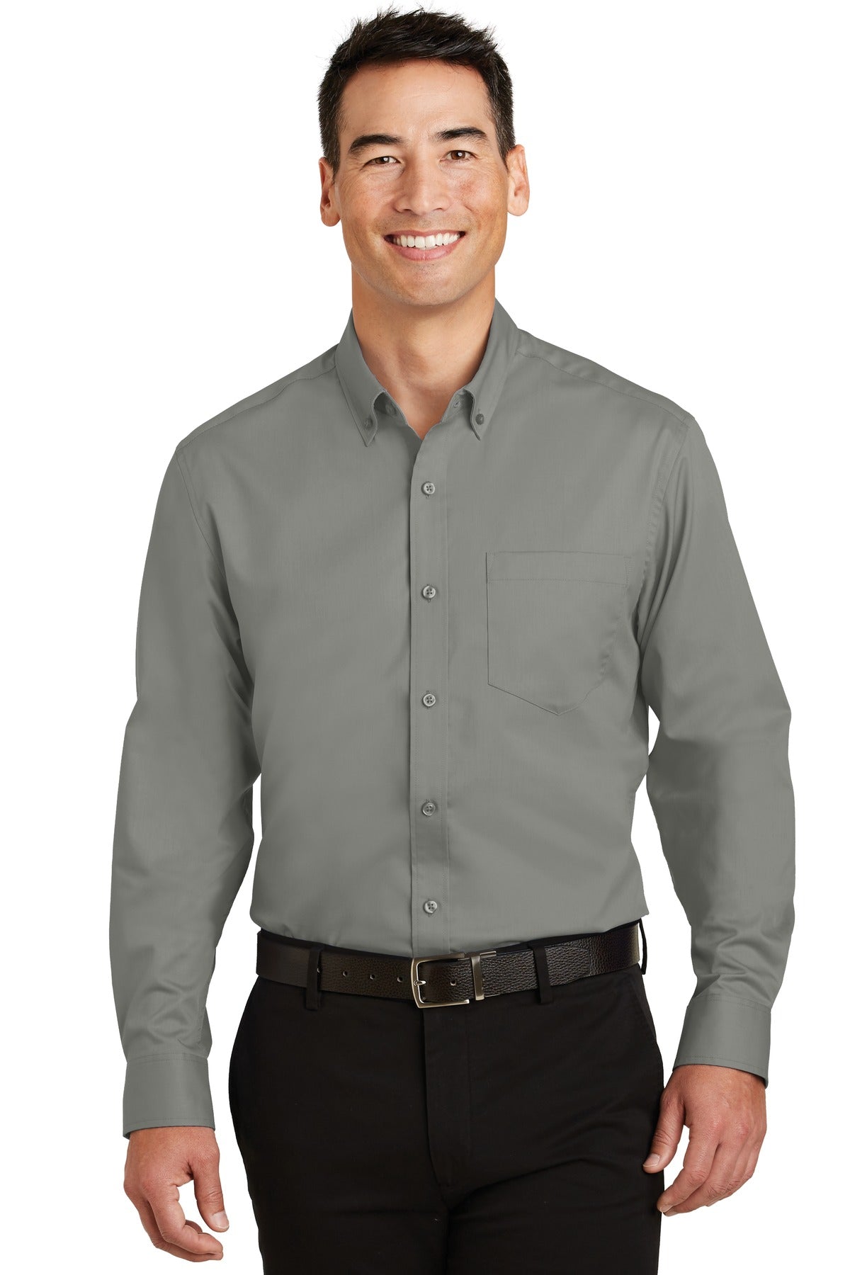 Custom Monument Grey SuperPro Twill Shirt S663, personalized by SanCanDo Swag in Argyle, TX