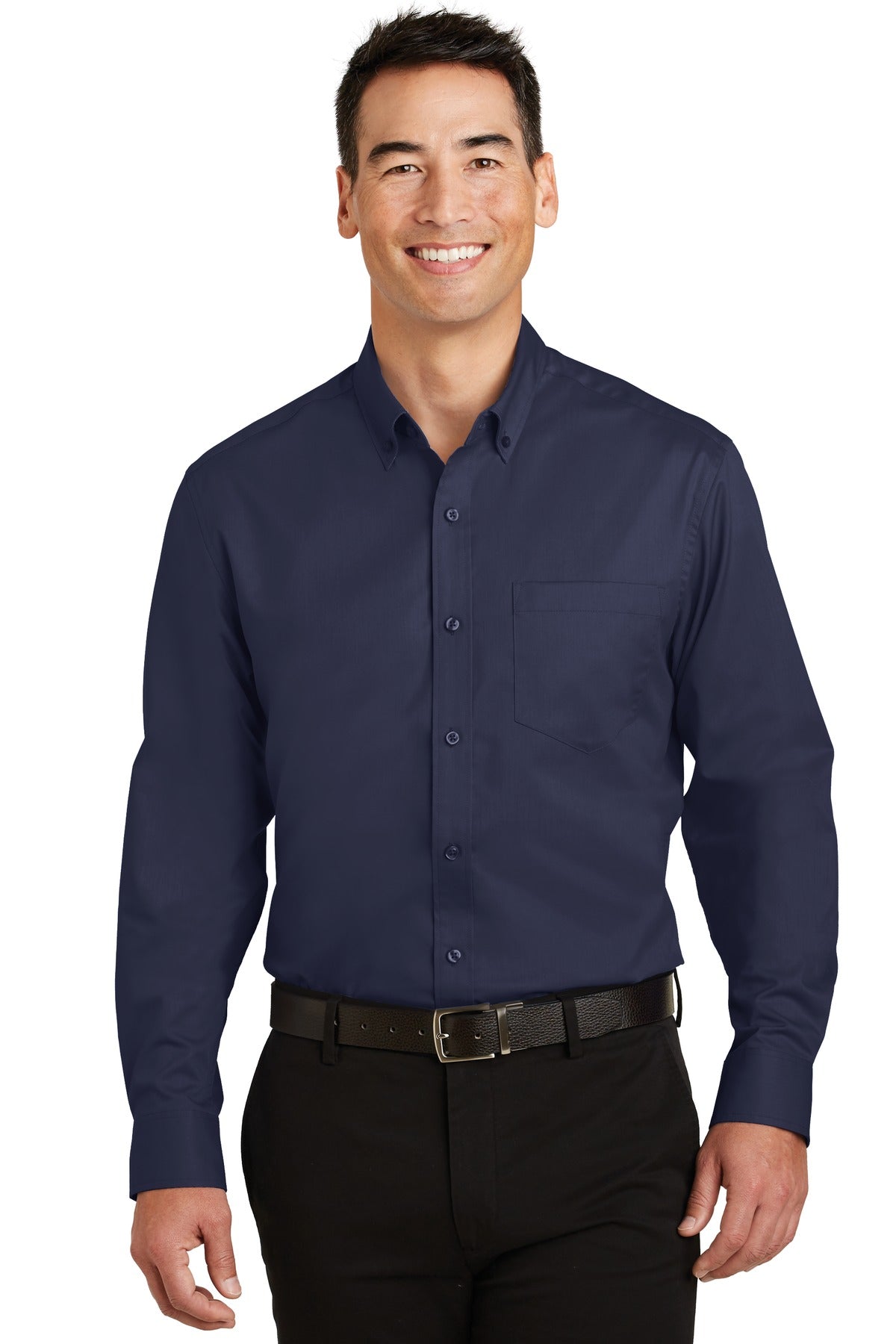 Custom True Navy SuperPro Twill Shirt S663, personalized by SanCanDo Swag in Argyle, TX