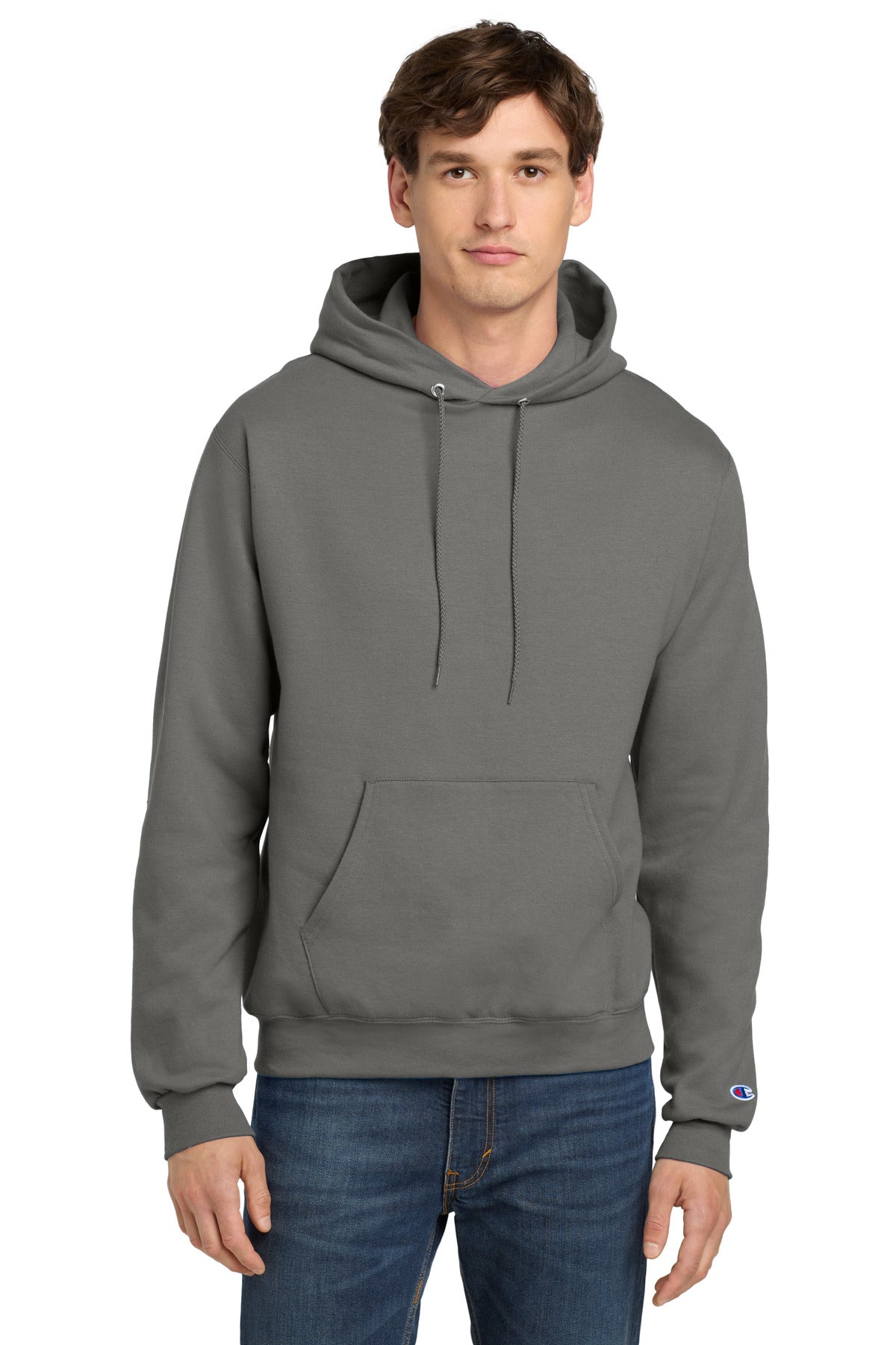 Custom Stone Gray Powerblend Pullover Hoodie S700, personalized by SanCanDo Swag in Argyle, TX