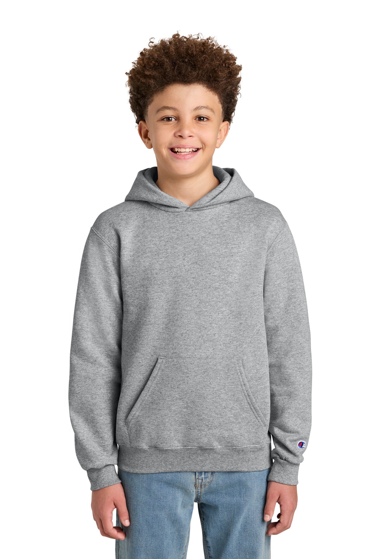 Custom Light Steel Youth Powerblend Hoodie S790, personalized by SanCanDo Swag in Argyle, TX