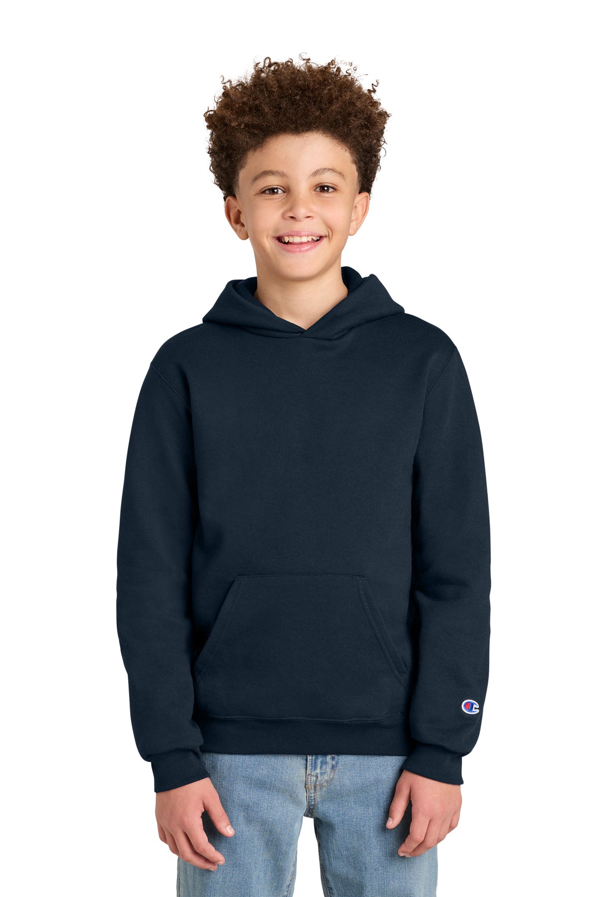 Custom Navy Youth Powerblend Hoodie S790, personalized by SanCanDo Swag in Argyle, TX