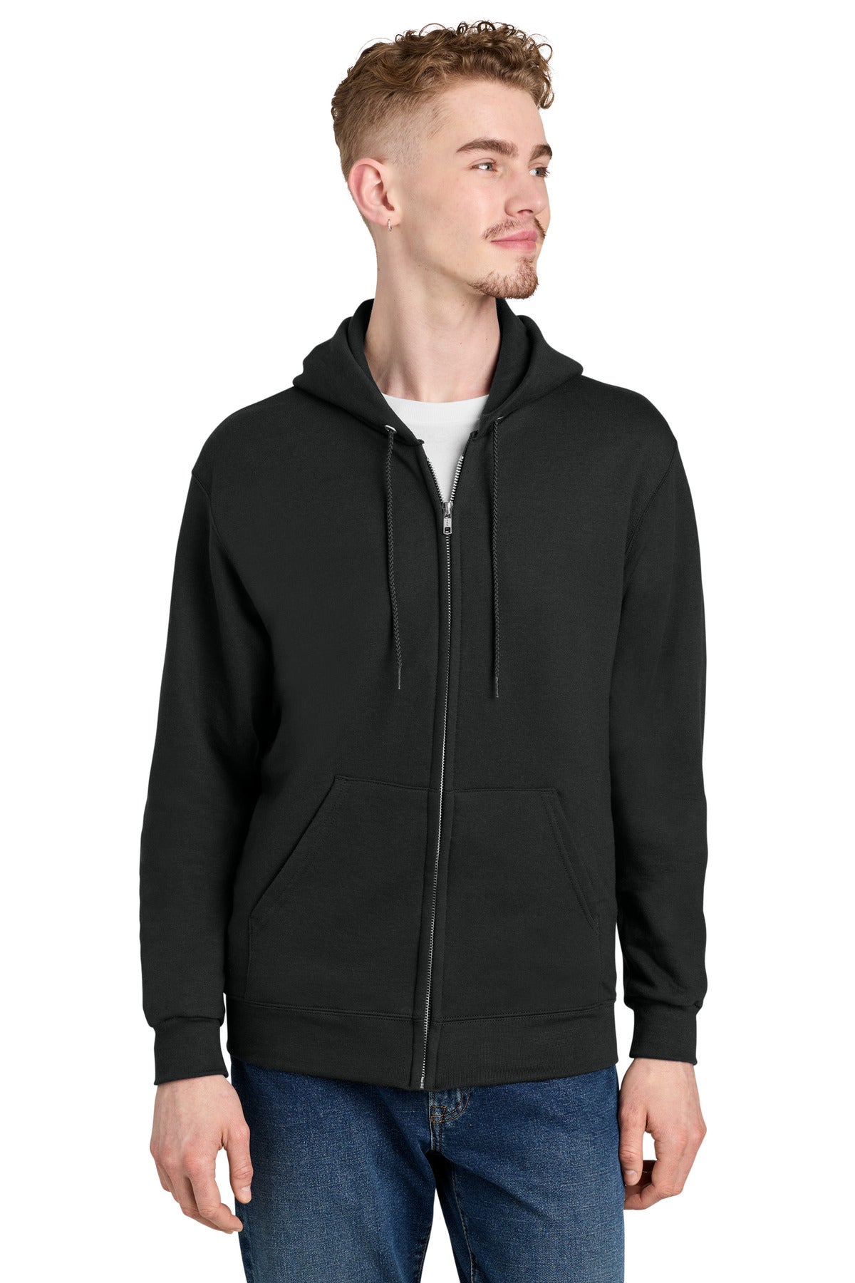 Custom Black Powerblend Full-Zip Hoodie S800, personalized by SanCanDo Swag in Argyle, TX