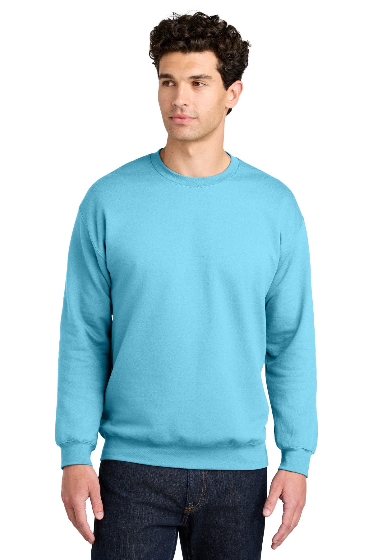 Custom Sky Softstyle Crewneck SF000, personalized by SanCanDo Swag in Argyle, TX