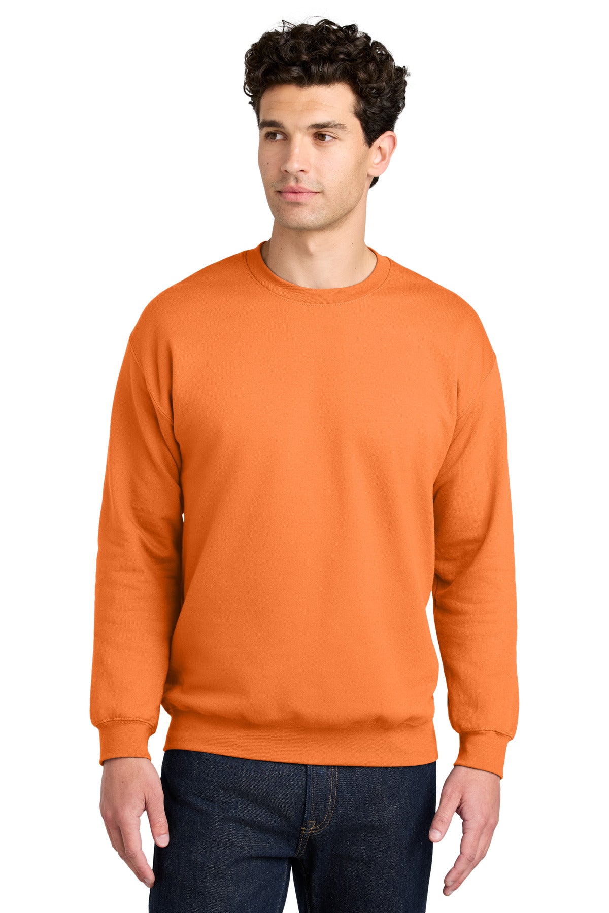 Custom Tangerine Softstyle Crewneck SF000, personalized by SanCanDo Swag in Argyle, TX