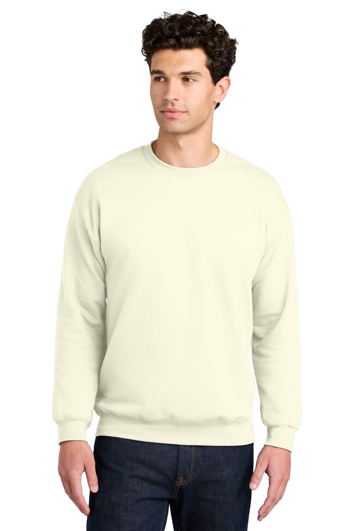 Custom Off White Softstyle Crewneck SF000, personalized by SanCanDo Swag in Argyle, TX