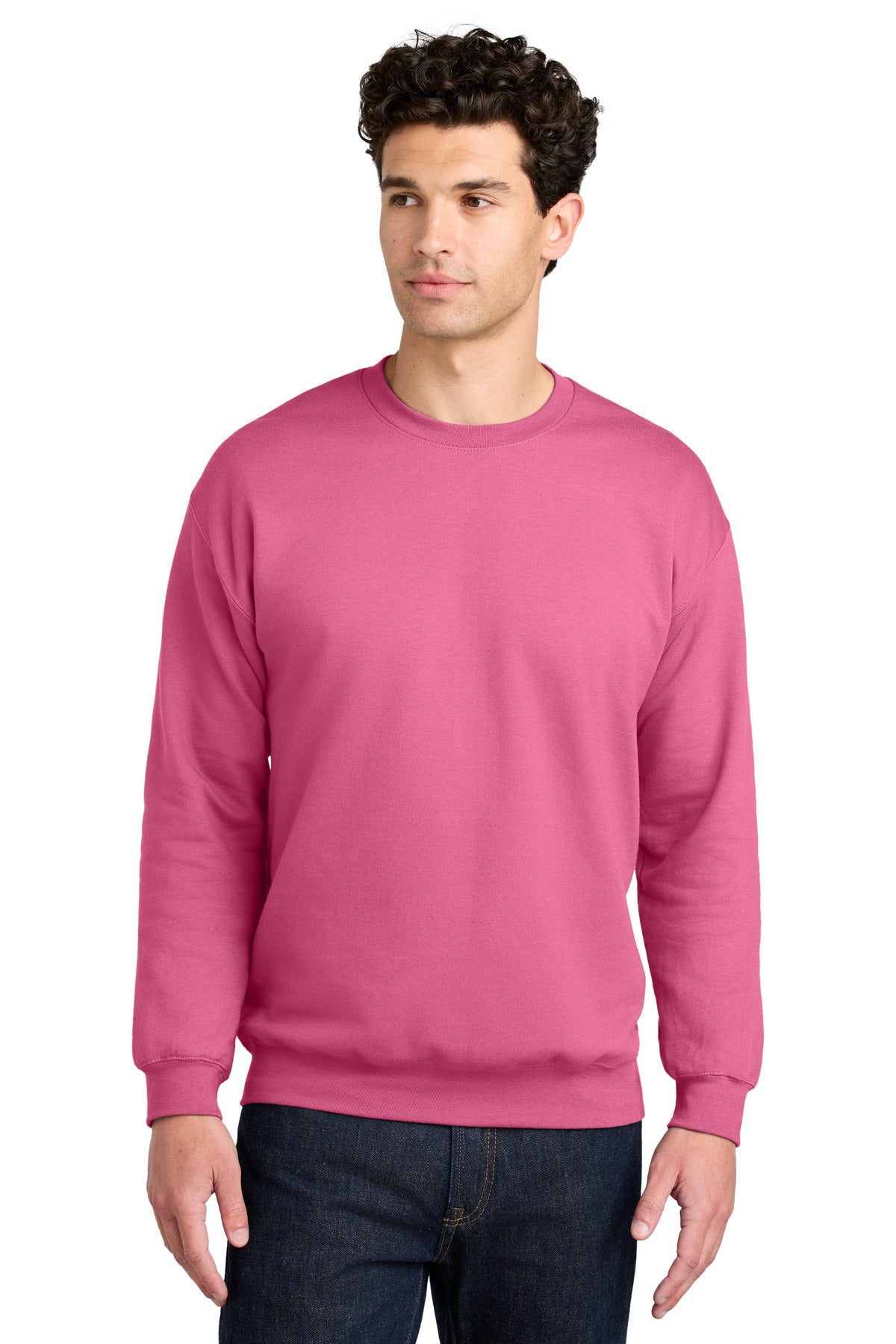 Custom Pink Lemonade Softstyle Crewneck SF000, personalized by SanCanDo Swag in Argyle, TX