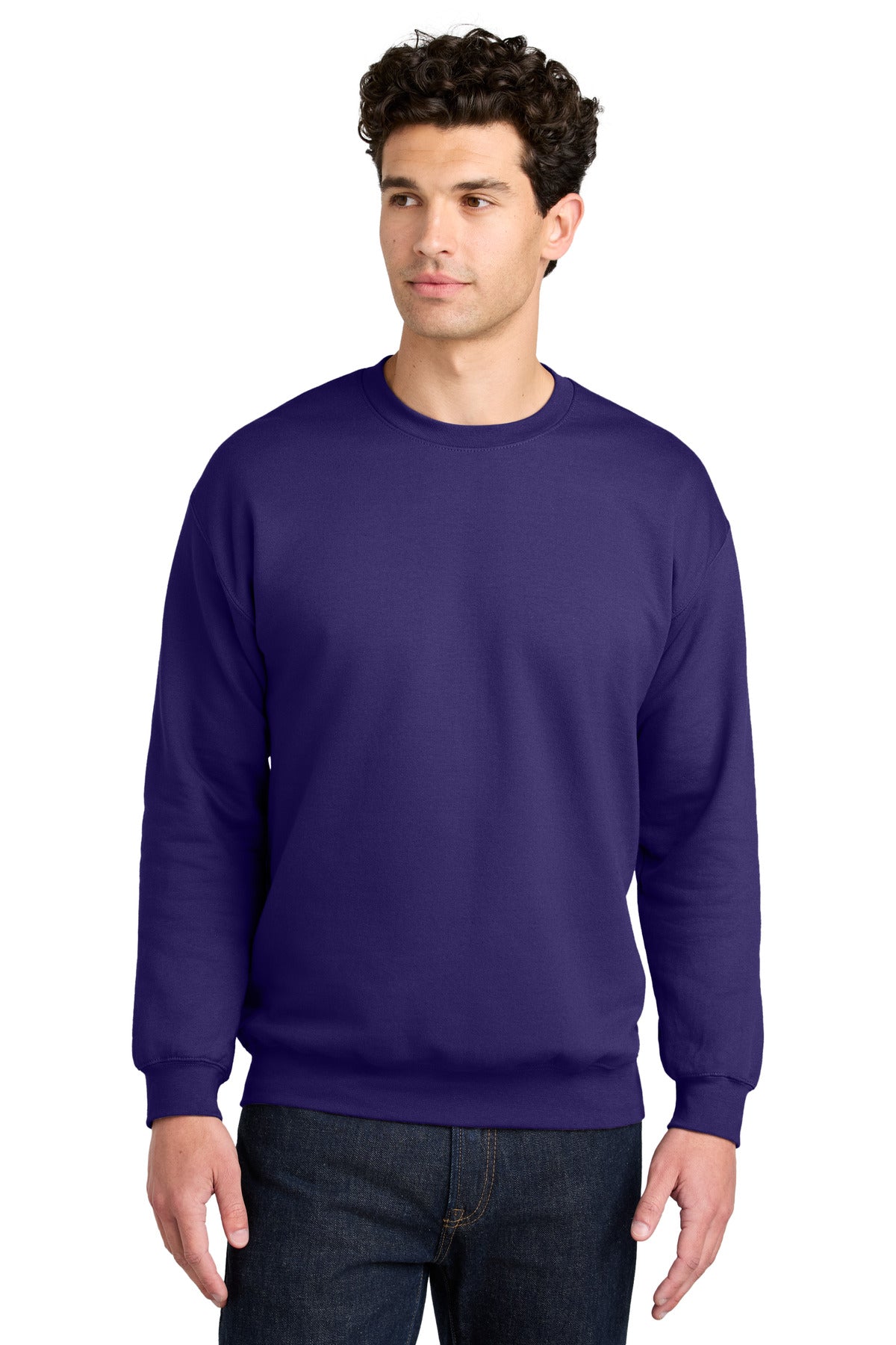 Custom Purple Softstyle Crewneck SF000, personalized by SanCanDo Swag in Argyle, TX