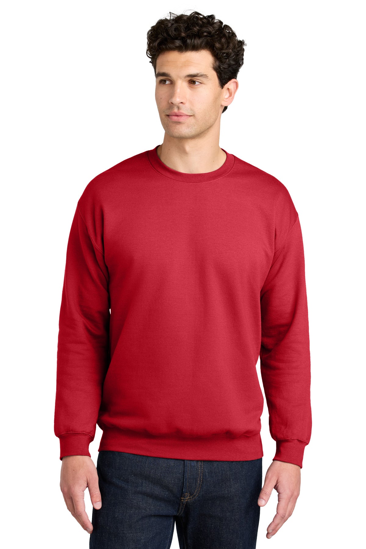 Custom Red Softstyle Crewneck SF000, personalized by SanCanDo Swag in Argyle, TX