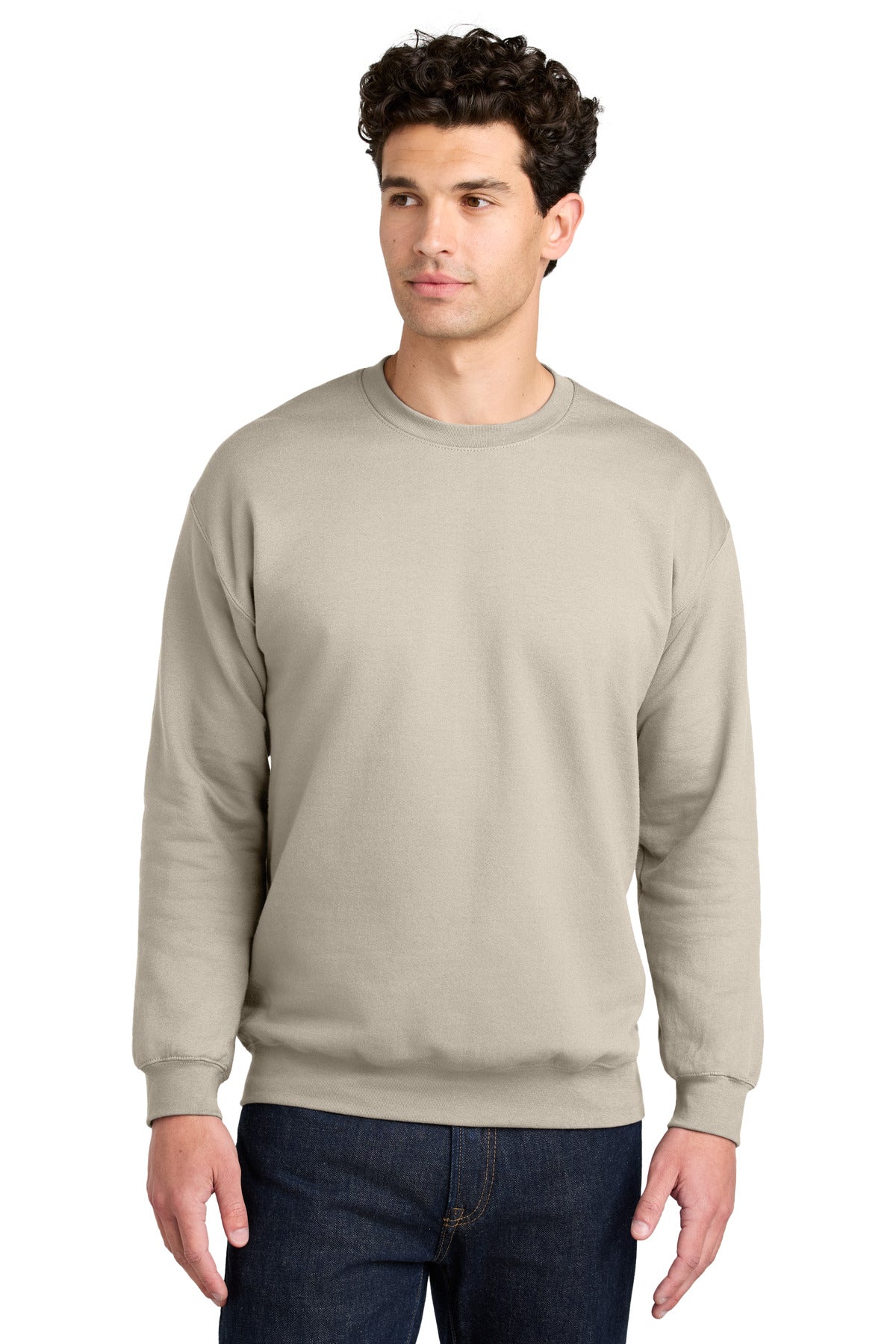 Custom Sand Softstyle Crewneck SF000, personalized by SanCanDo Swag in Argyle, TX
