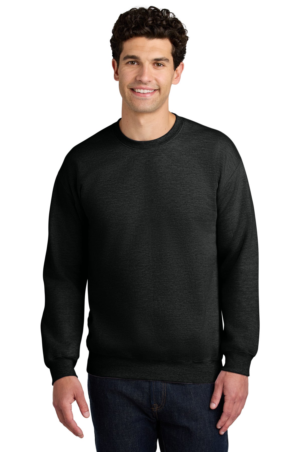 Custom Heather Black Softstyle Crewneck SF000, personalized by SanCanDo Swag in Argyle, TX