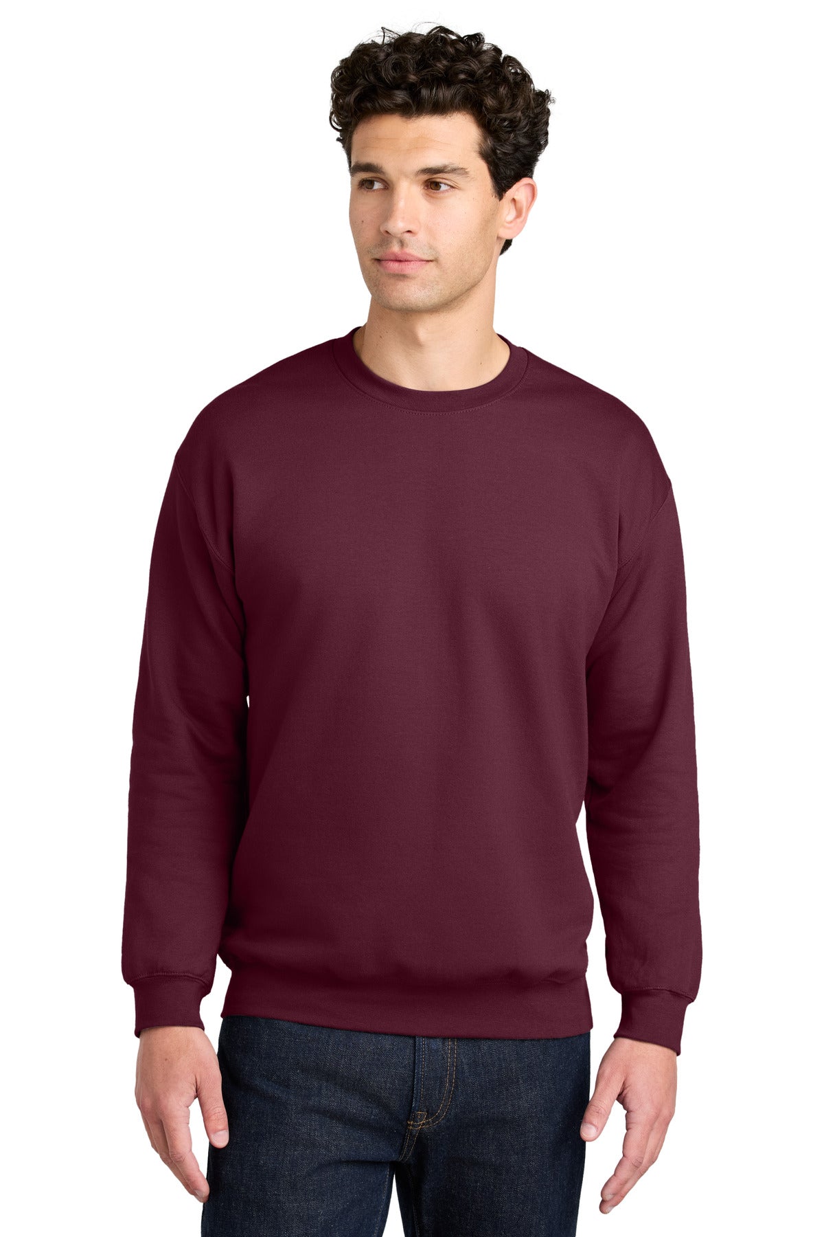 Custom Maroon Softstyle Crewneck SF000, personalized by SanCanDo Swag in Argyle, TX