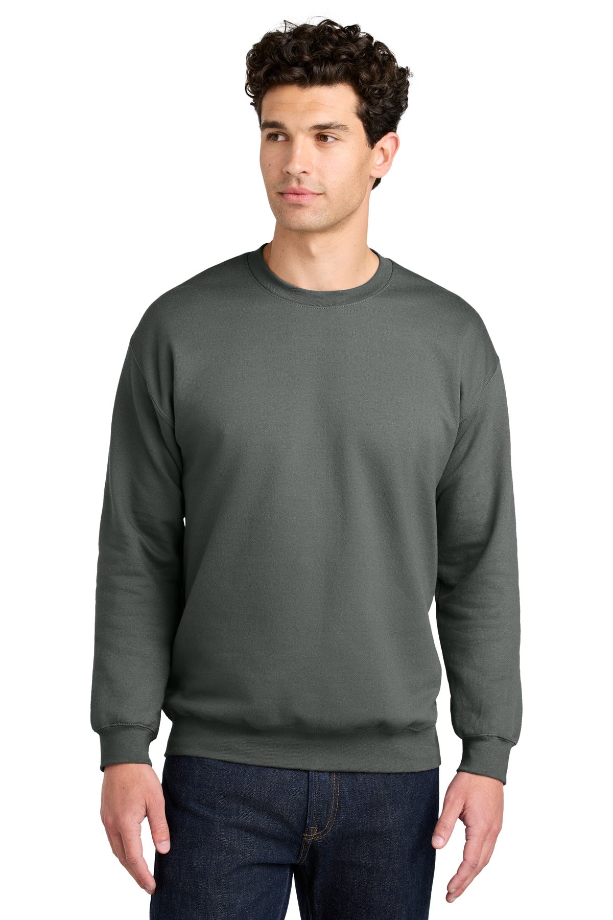 Custom Charcoal Softstyle Crewneck SF000, personalized by SanCanDo Swag in Argyle, TX