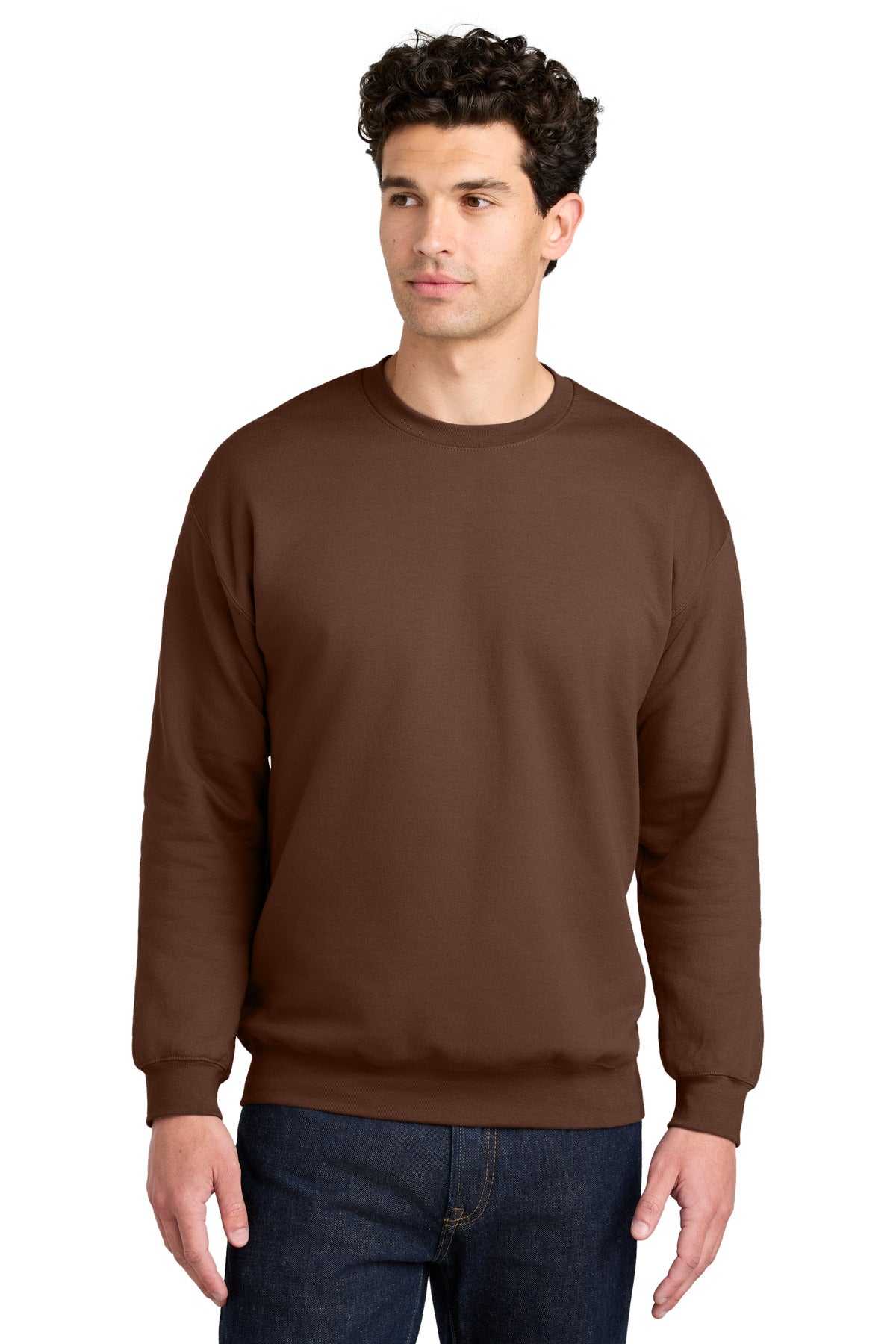Custom Cocoa Softstyle Crewneck SF000, personalized by SanCanDo Swag in Argyle, TX