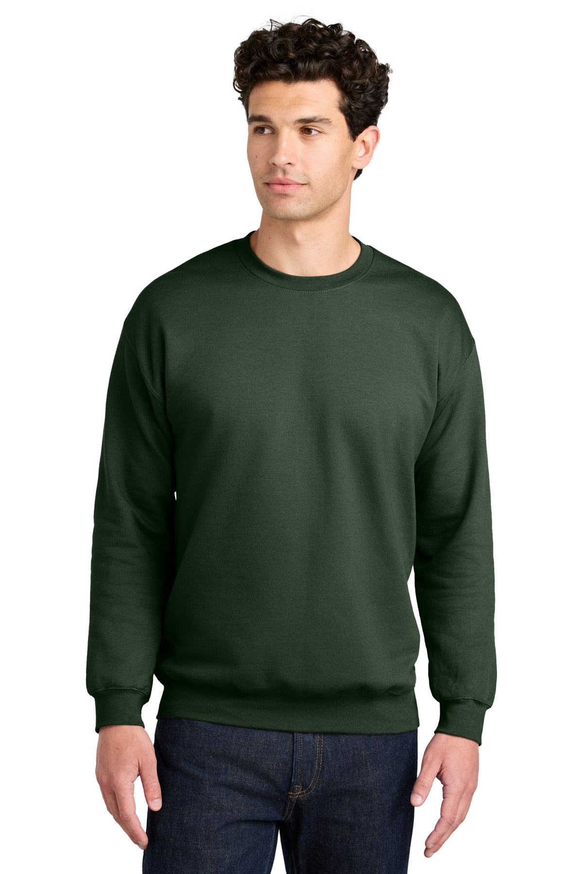 Custom Forest Green Softstyle Crewneck SF000, personalized by SanCanDo Swag in Argyle, TX