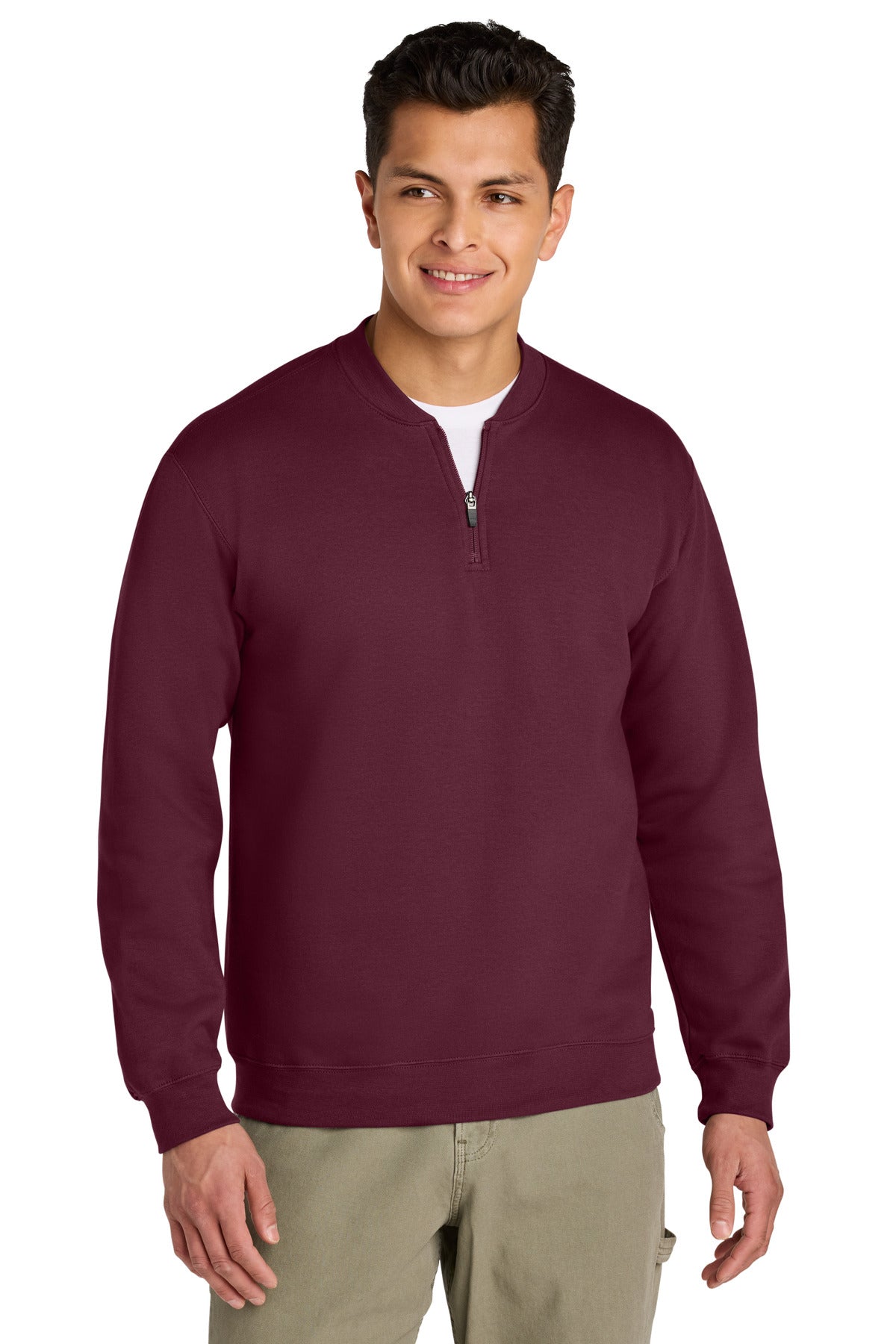 Custom Maroon Softstyle Midweight Fleece 1/4-Zip SF008, personalized by SanCanDo Swag in Argyle, TX