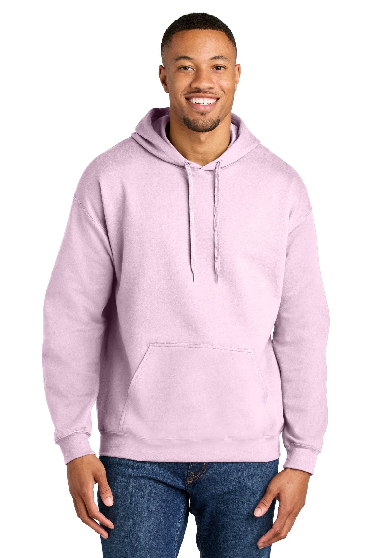 Custom Light Pink Softstyle Midweight Hoodie SF500, personalized by SanCanDo Swag in Argyle, TX