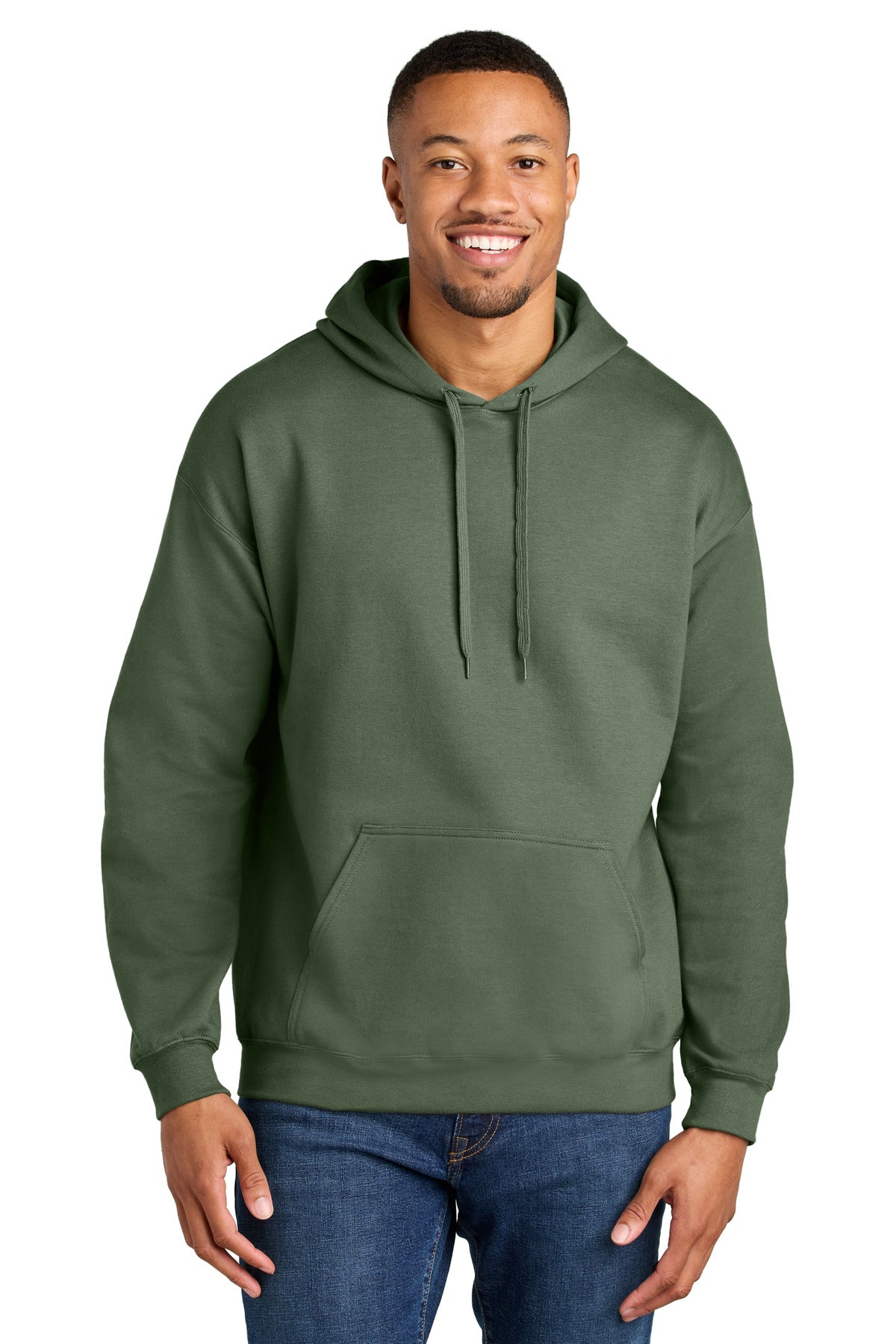Custom Military Green Softstyle Midweight Hoodie SF500, personalized by SanCanDo Swag in Argyle, TX