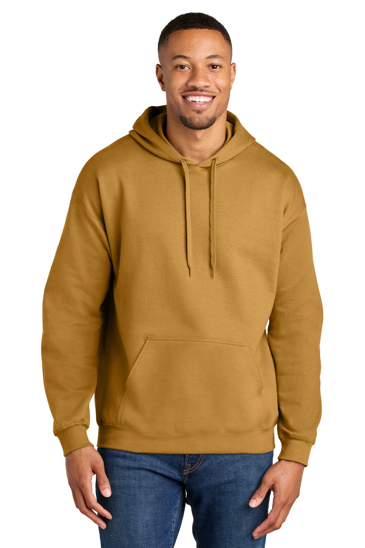 Custom Mustard Softstyle Midweight Hoodie SF500, personalized by SanCanDo Swag in Argyle, TX