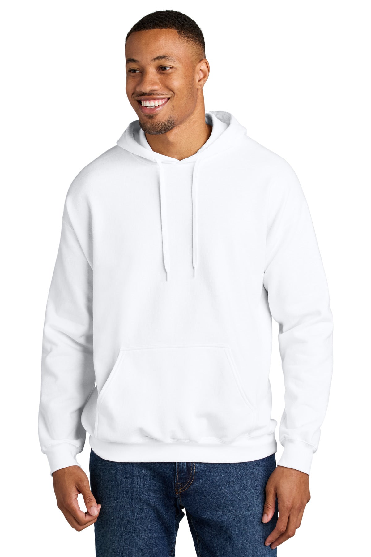 Custom White Softstyle Midweight Hoodie SF500, personalized by SanCanDo Swag in Argyle, TX