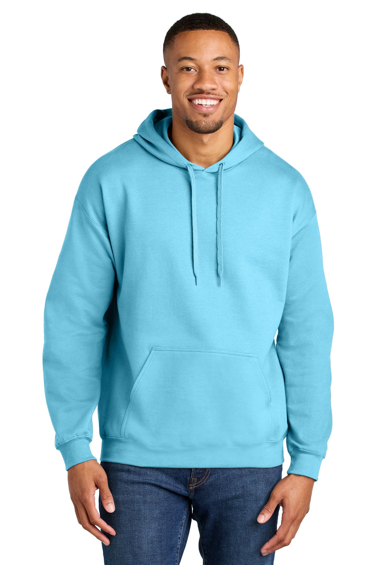 Custom Sky Softstyle Midweight Hoodie SF500, personalized by SanCanDo Swag in Argyle, TX