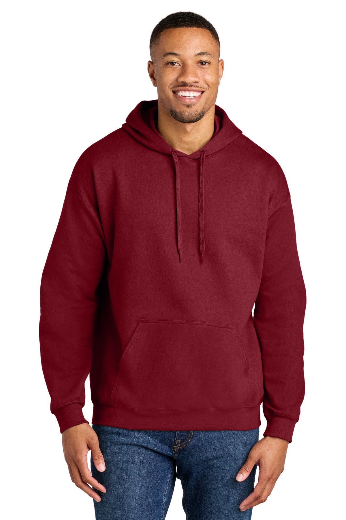 Custom Cardinal Red Softstyle Midweight Hoodie SF500, personalized by SanCanDo Swag in Argyle, TX