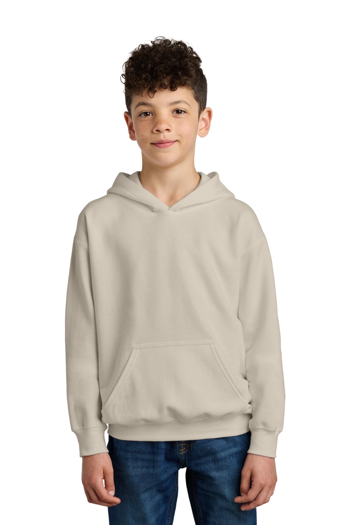 Custom Sand Youth Softstyle Midweight Fleece Hoodie SF500B, personalized by SanCanDo Swag in Argyle, TX