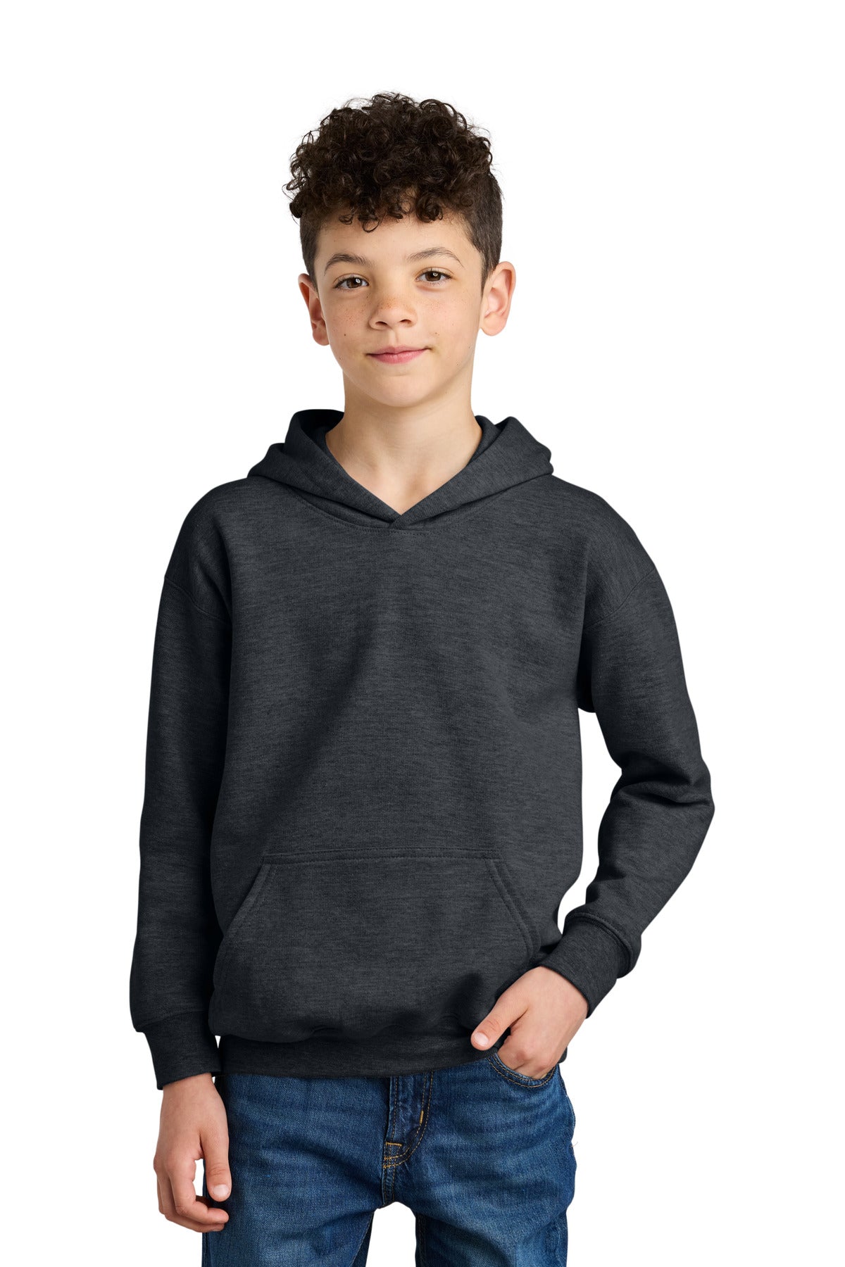 Custom Dark Heather Youth Softstyle Midweight Fleece Hoodie SF500B, personalized by SanCanDo Swag in Argyle, TX