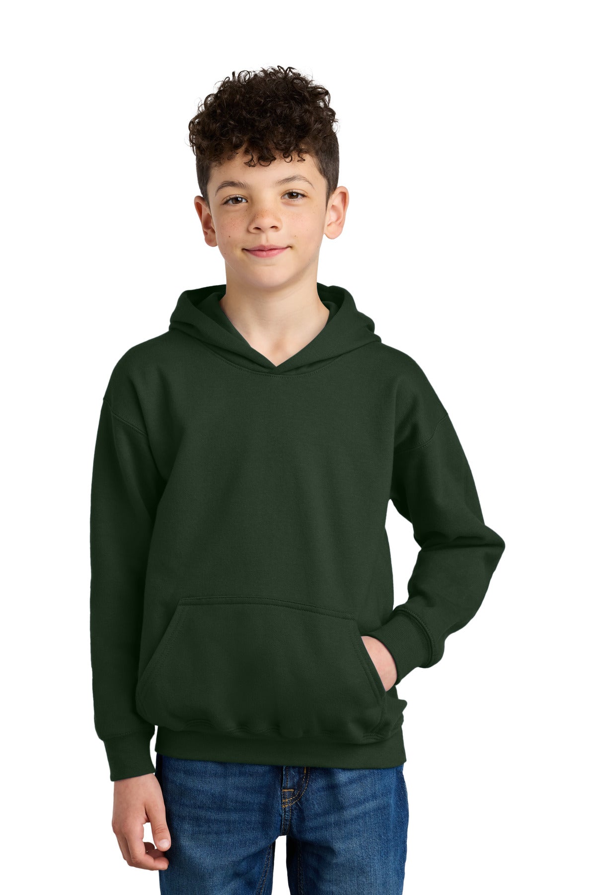 Custom Forest Green Youth Softstyle Midweight Fleece Hoodie SF500B, personalized by SanCanDo Swag in Argyle, TX