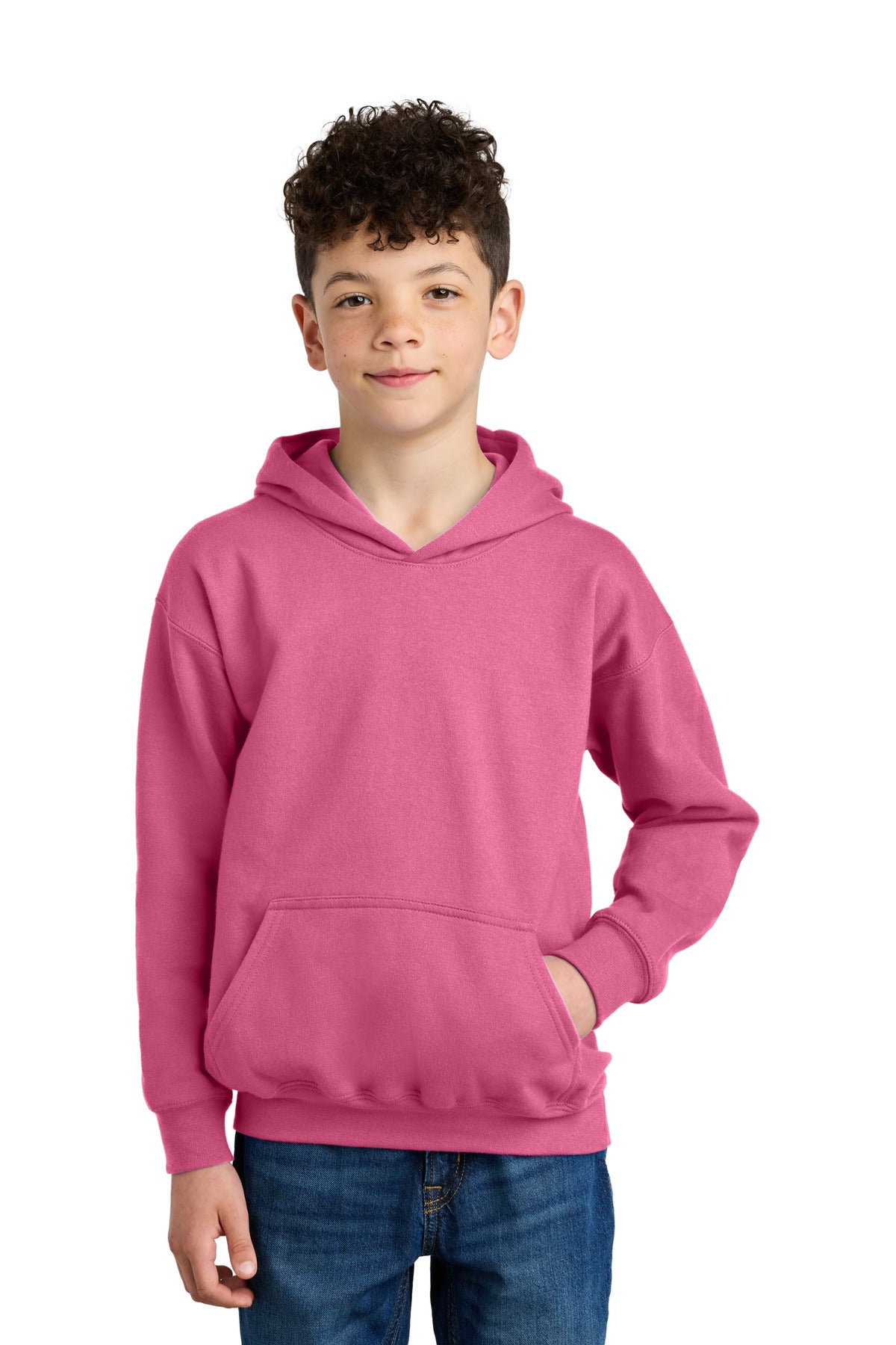 Custom Pink Lemonade Youth Softstyle Midweight Fleece Hoodie SF500B, personalized by SanCanDo Swag in Argyle, TX