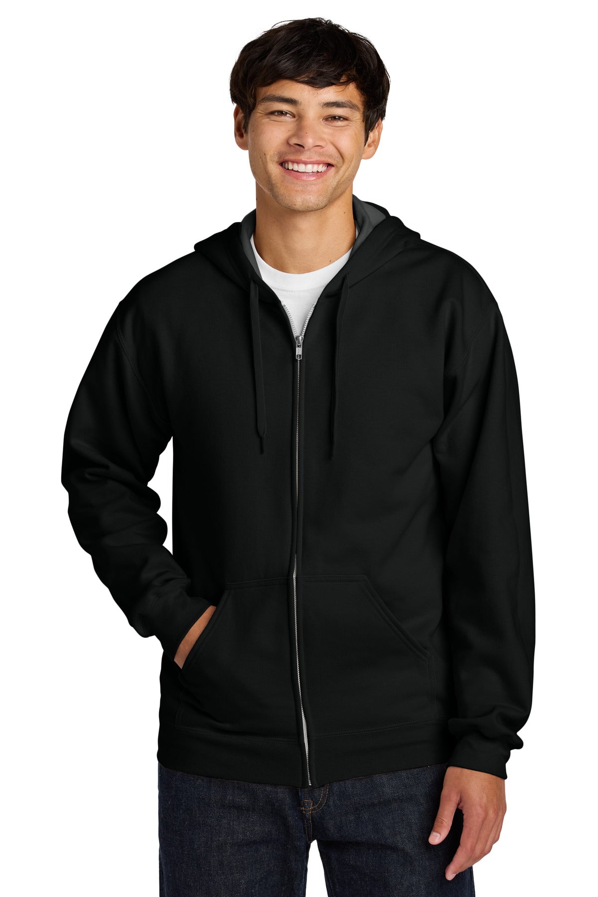 Custom Black Softstyle Fleece Full-Zip Hoodie SF600, personalized by SanCanDo Swag in Argyle, TX