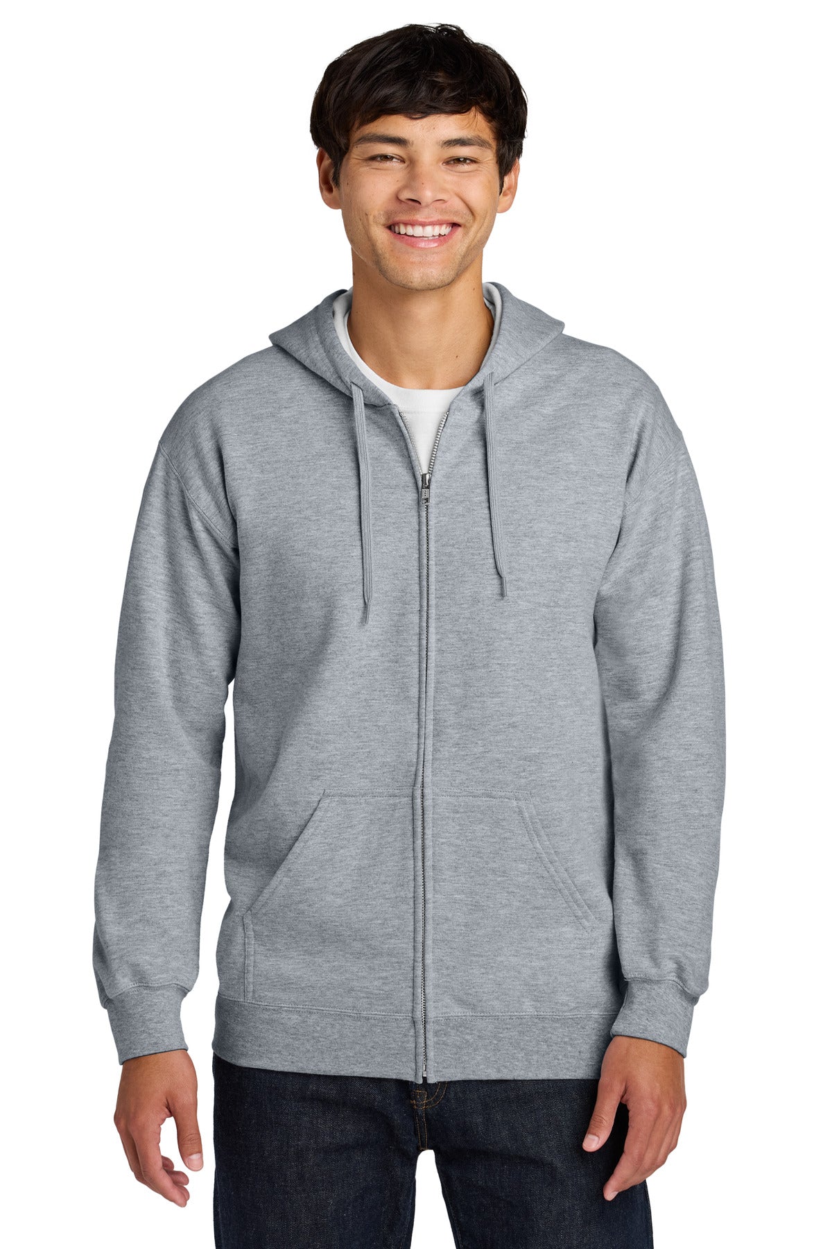 Custom Ring Spun Sport Grey Softstyle Fleece Full-Zip Hoodie SF600, personalized by SanCanDo Swag in Argyle, TX