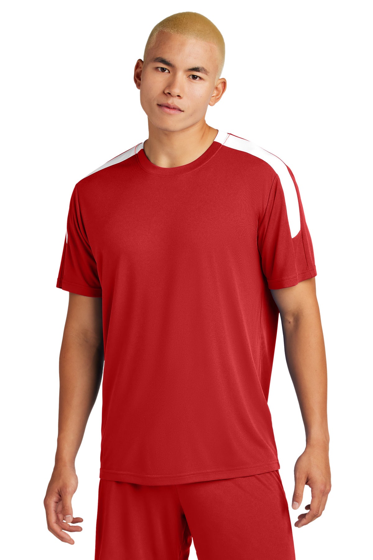 Custom Deep Red/ White Competitor United Crew ST100, personalized by SanCanDo Swag in Argyle, TX