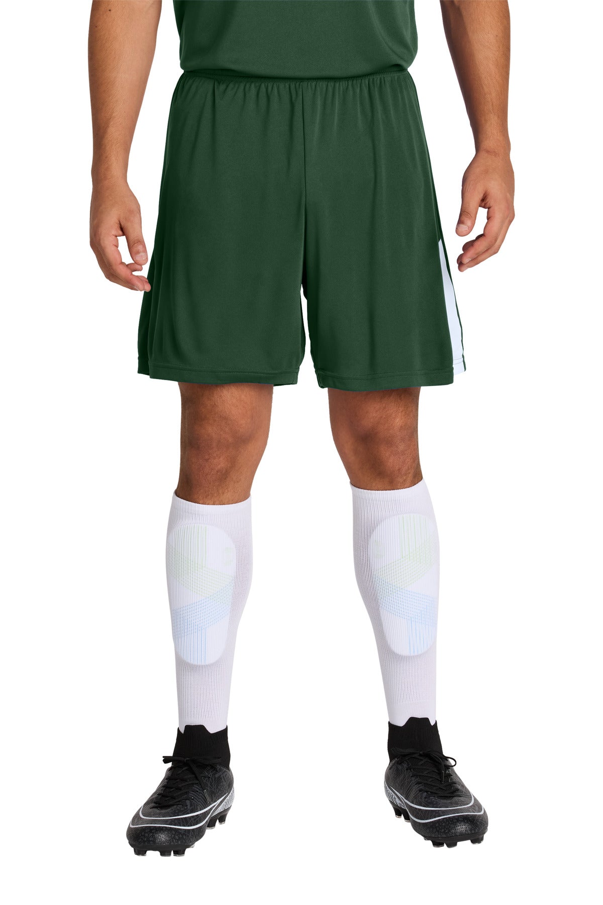 Custom Forest Green/ White Competitor United 7" Short ST103, personalized by SanCanDo Swag in Argyle, TX