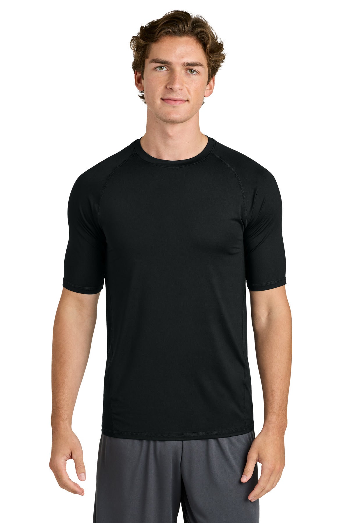 Custom Black PosiCharge Compression 1/2-Sleeve Tee ST120, personalized by SanCanDo Swag in Argyle, TX