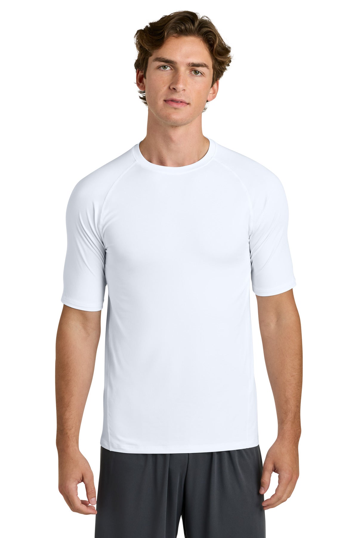 Custom White PosiCharge Compression 1/2-Sleeve Tee ST120, personalized by SanCanDo Swag in Argyle, TX