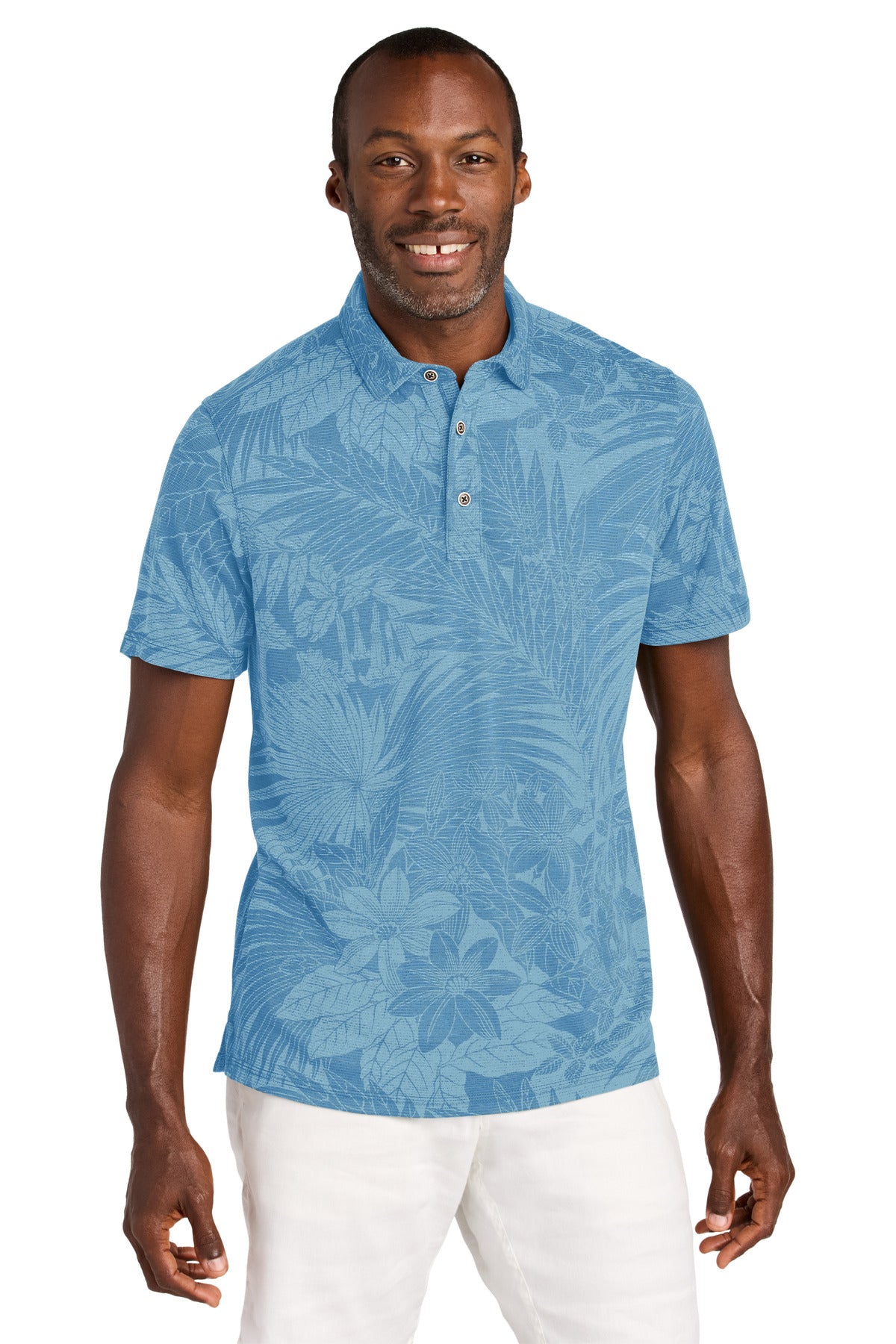 Custom Chambray Blue Santiago Paradise Polo ST227544TB, personalized by SanCanDo Swag in Argyle, TX