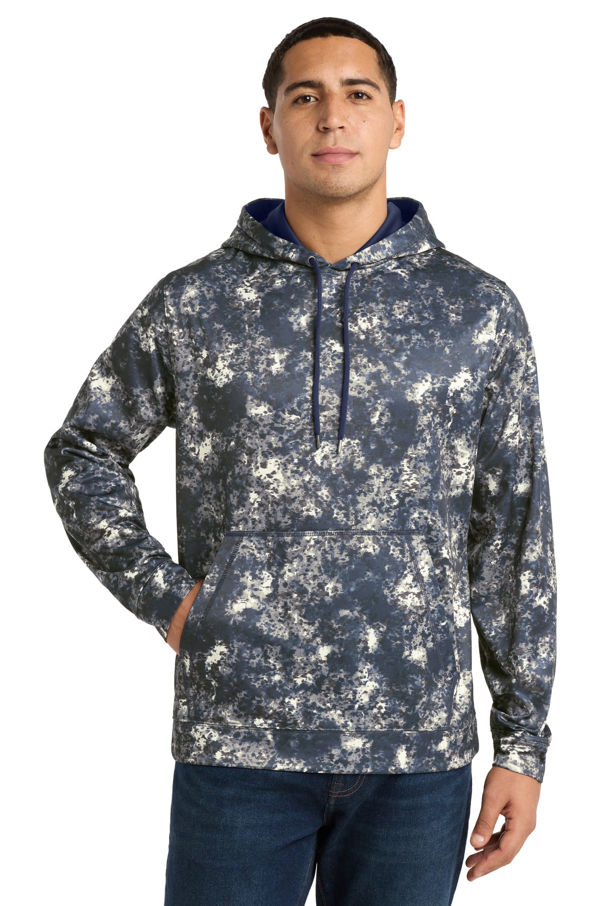 Custom True Navy Freeze Fleece Hooded Pullover ST230, personalized by SanCanDo Swag in Argyle, TX
