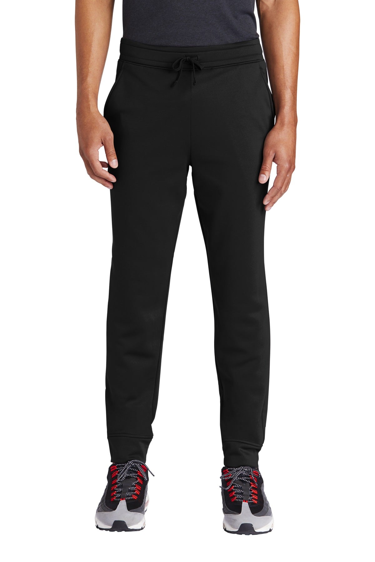 Custom Black Sport-Wick Fleece Jogger ST233, personalized by SanCanDo Swag in Argyle, TX